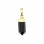 Schwarzer Onyx-Anhänger Spitze - vergoldet - 6x16mm x 1Stk