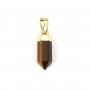 Colgante punta de ojo de tigre - Dorado con oro fino - 6x16mm x 1ud