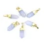 Chalcedon-Spitzenanhänger - vergoldet - 6x16mm x 1St