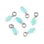 Breloque Saphir ovale facetté 4x6mm - Argent Rhodié  x 1pc