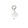 Breloque Saphir ovale facetté 4x6mm - Argent Rhodié  x 1pc