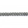 Hématite  mate rondelle facette 2x3mm x 40cm