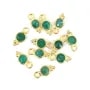 Breloque Pierre teintée couleur émeraude rond facetté 5x11mm x 1pc