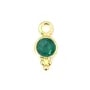 Breloque Pierre teintée couleur émeraude rond facetté 5x11mm x 1pc