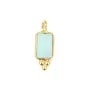 Pendente calcedónia retângulo em prata de lei 925 dourada com ouro fino 5x13mm x 1 unidade
