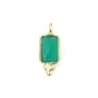 Colgante rectángulo de ágata verde engastado en plata de ley 925 con baño de oro fino 5x13mm x 1ud