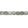 Labradorite grise, en forme de carré facetté, 8mm x 40cm