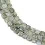Labradorite grise, en forme de carré facetté, 8mm x 40cm