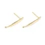 Ear studs 4x24mm, plated by "flash" gold on brass x 2pcs