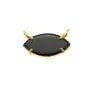 Colgante Ónix Negro Marquesa en Plata de Ley 925 Dorada - 2 Anillos - 13x20mm x 1pc