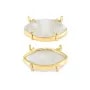 Pendentif Onyx noir marquise serti argent 925 doré à l'or fin - 2 anneaux - 13x20mm x 1pc