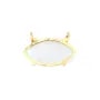 Pendentif Onyx noir marquise serti argent 925 doré à l'or fin - 2 anneaux - 13x20mm x 1pc