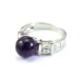Amethyste, half drilled, round 10mm x 1pc