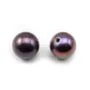 Perle D'eau Douce rond grise 7mm demi tron 0.6mm  x 1pc
