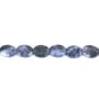 Quartz fumé ,en forme de oval facetté 6x8mm sur fil x 40cm