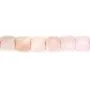 Opal pink faceted square shape 8mm x 39cm