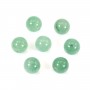 Aventurine verte, semi-percé d'un côté, ronde 8mm x 2pcs