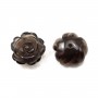 Cabochon quartez fume fleur  15mm x 1pc