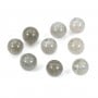 Labradorite semi-percé d'un coté, rond 6mm x 4pcs