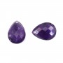 Améthyste violette, en forme de goutte facetté, 13 * 18mm x 1pc