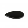 Pendentif agate noir goutte plate 15x30mm x 1pc