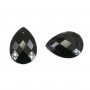Black Agate teardrop faceted 13x18mm x1pc