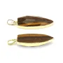 Pendentif d'aventurine, en forme de goutte pointu, serti en métal doré, 15 * 34mm x 1pc