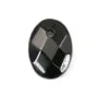 Pendentif agate noir ovale facette 10x14mm x 1pc