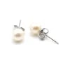 Earring  silver 925 white Freshwater Pearl 6.5-7mm x 2pcs