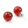 Boucles d'oreilles : agate rouge ronde argent 925 10mm x 2pcs 