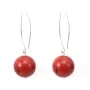 Boucle d'oreille argent 925 Corail éponge 14mm x 2 st 