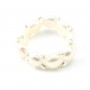 Bague élastique en perle d'eau douce blanche x 1pc