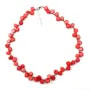 COLLIER SIMPLE BAMBOO DE MER ROUGE ROND PLAT