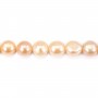 Perles de culture d'eau douce, saumon, baroque, 13-15mm x 40cm
