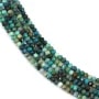 Azurite chrysocolla redonda facetada 3x4mm x 40cm