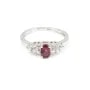 Bague tourmaline rouge & zirconium en argent 925 rhodié x 1pc