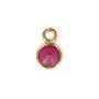 Dyed ruby ronde facettée sertie sur argent doré 5mm x 2pcs