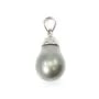 Pendentif Perles Tahiti bélière Argent 925 12x19mm x 1pc