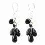 Boucle d'oreille agate vert &perles d'eau douce argent 925 dormeuse x 2pcs