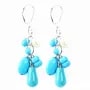 Boucle d'oreille cornaline & perle d'eau douce argent 925 dormeuse x 2pcs
