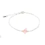 Bracelet chaîne argent 925 papillon en nacre rose