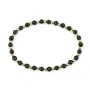 Bracelet obsidienne  4mm, avec perles dorées x 1pc