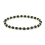 Bracelet obsidienne  4mm, avec perles dorées x 1pc