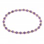 Bracelet améthyste  4mm, avec perles dorées x 1pc