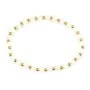 Bracelet nacre blanche 4mm, avec perles dorées x 1pc