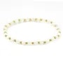Bracelet nacre blanche 4mm, avec perles dorées x 1pc