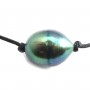 Bracelet cordon perle d'eau douce grise