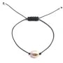 Bracelet cordon perle d'eau douce mauve