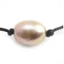 Bracelet cordon perle d'eau douce mauve