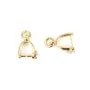 Attache Strass Anhänger vergoldet 16K - 11.5mm x 2pcs